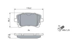 Kit de plaquettes de frein, frein à disque BOSCH 0986494889