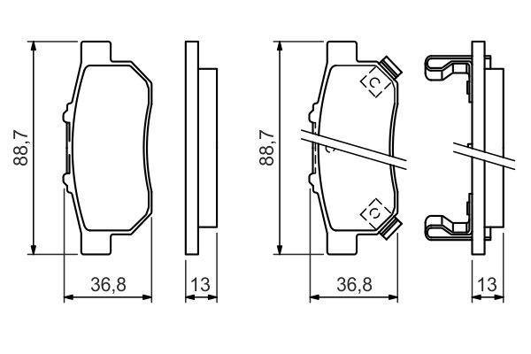 Kit de plaquettes de frein, frein à disque BOSCH 0 986 494 392