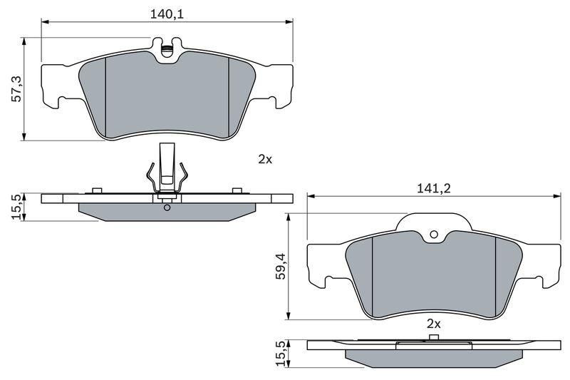 Kit de plaquettes de frein, frein à disque BOSCH 0 986 424 699