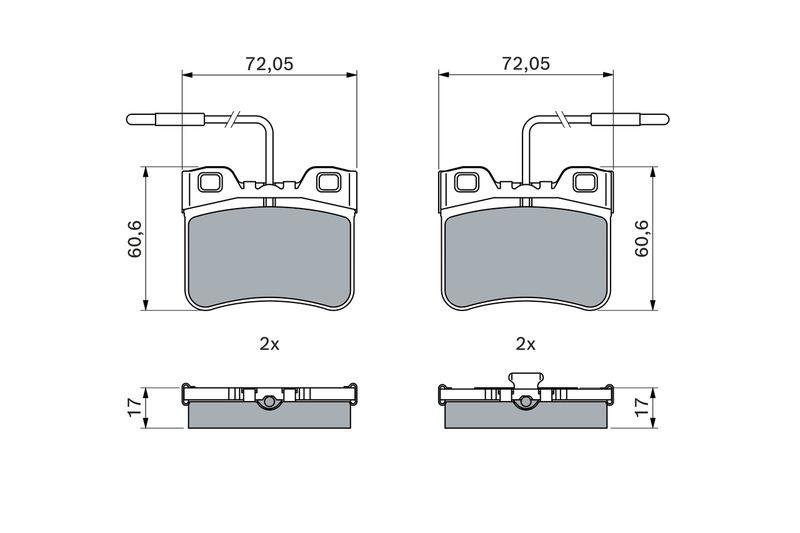 Kit de plaquettes de frein, frein à disque BOSCH 0 986 461 130