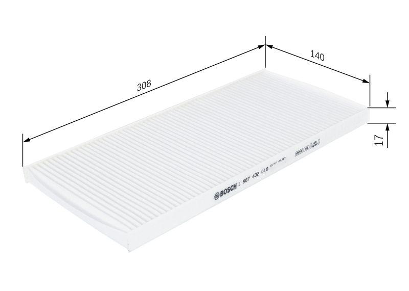 Filtre, air de l'habitacle BOSCH 1 987 432 019