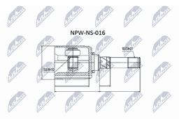 Jeu de joints, arbre de transmission NTY NPW-NS-016