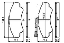 Kit de plaquettes de frein, frein à disque BOSCH 0986494850