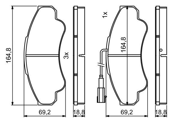 Kit de plaquettes de frein, frein à disque BOSCH 0986494850