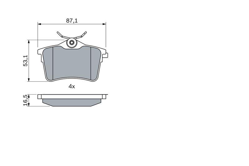 Kit de plaquettes de frein, frein à disque BOSCH 0986494304