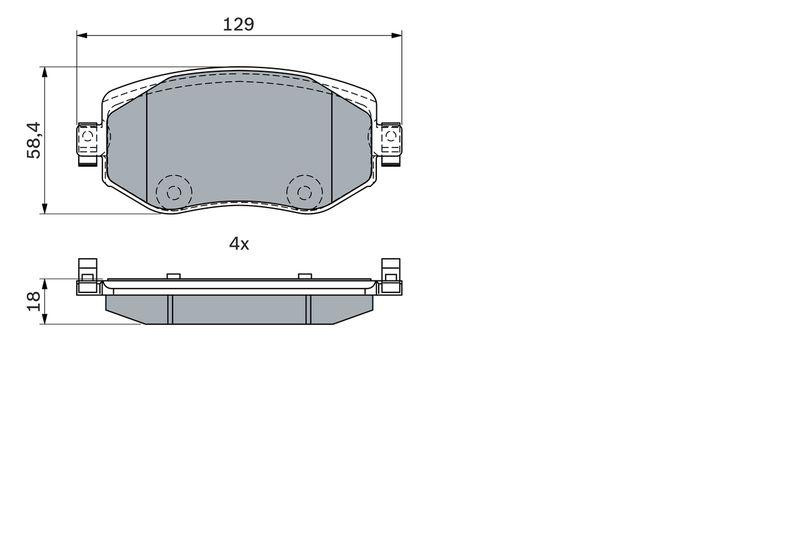 Kit de plaquettes de frein, frein à disque BOSCH 0986424386