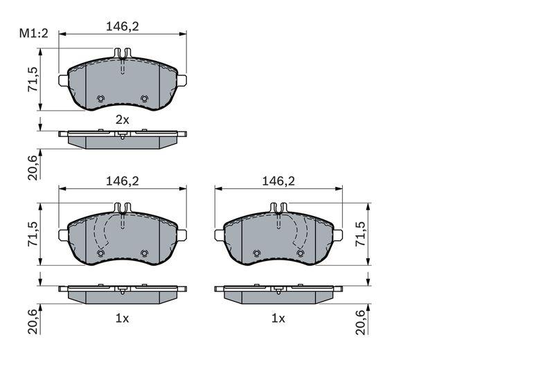 Kit de plaquettes de frein, frein à disque BOSCH 0 986 494 161