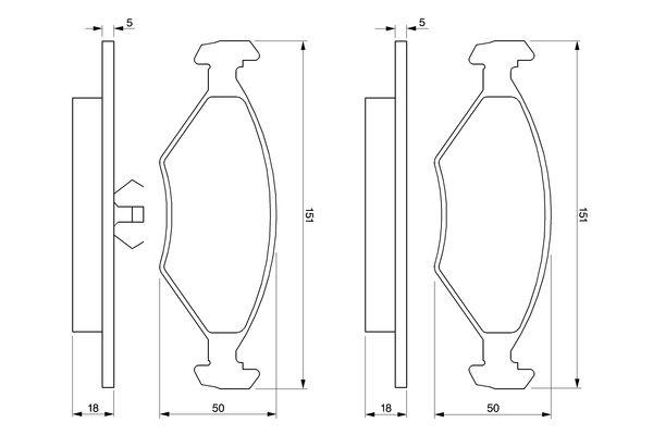 Kit de plaquettes de frein, frein à disque BOSCH 0 986 424 458