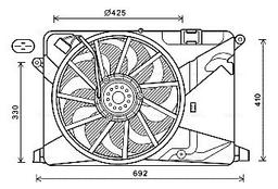 Ventilateur, refroidissement du moteur AVA QUALITY COOLING OL7669