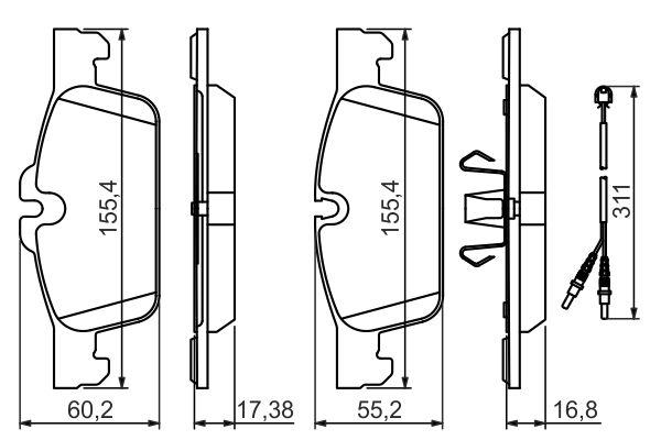 Kit de plaquettes de frein, frein à disque BOSCH 0 986 494 527