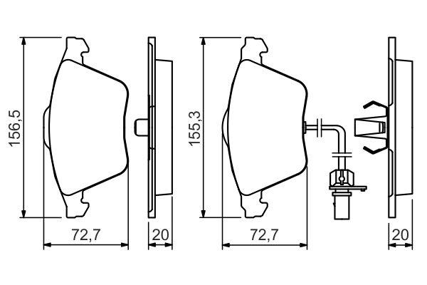 Kit de plaquettes de frein, frein à disque BOSCH 0 986 494 283
