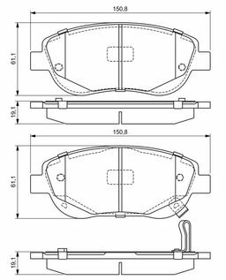 Kit de plaquettes de frein, frein à disque BOSCH 0986494682