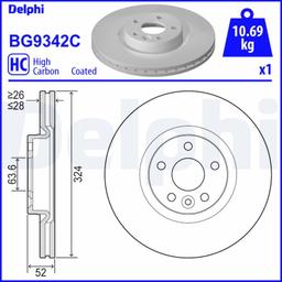 Disque de frein DELPHI BG9342C