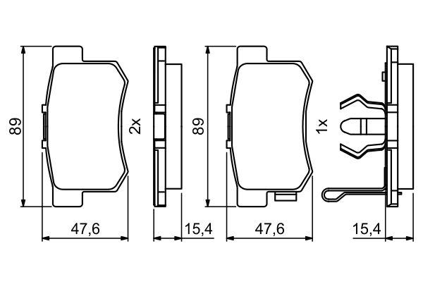 Kit de plaquettes de frein, frein à disque BOSCH 0 986 494 233