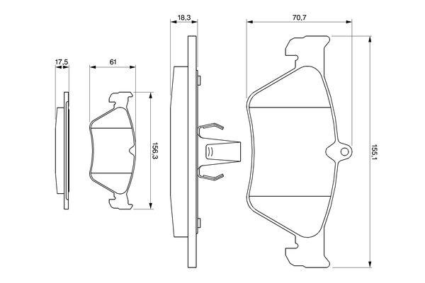 Kit de plaquettes de frein, frein à disque BOSCH 0 986 461 129