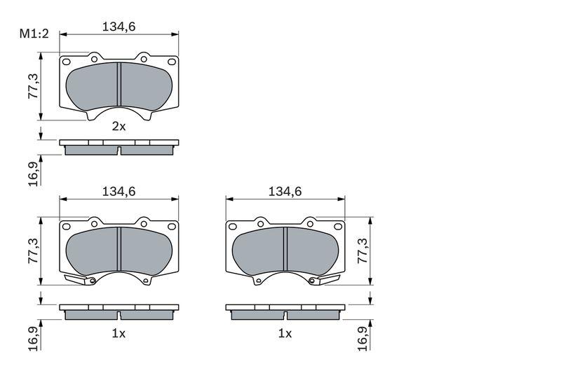 Kit de plaquettes de frein, frein à disque BOSCH 0 986 494 153