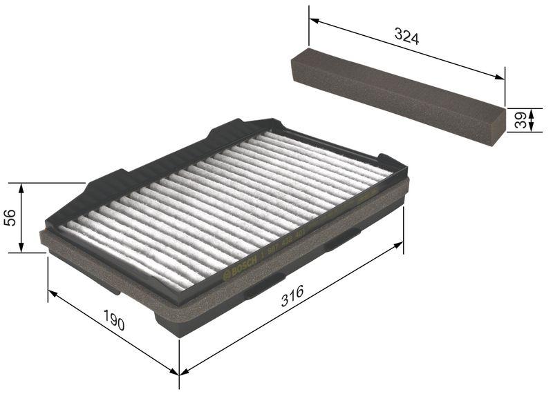 Filtre, air de l'habitacle BOSCH 1987432401