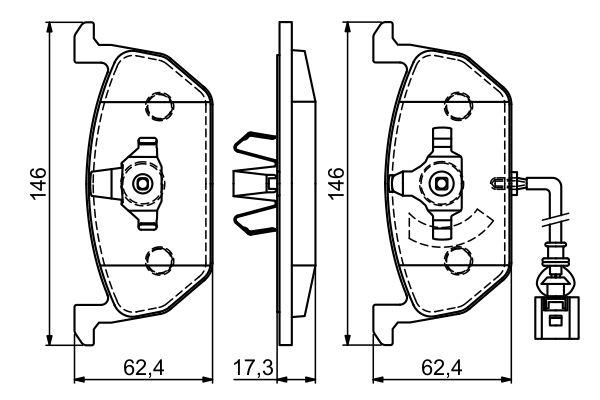 Kit de plaquettes de frein, frein à disque BOSCH 0986494721