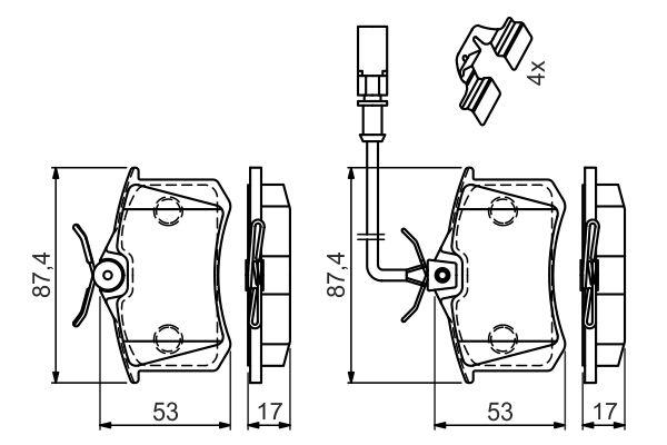 Kit de plaquettes de frein, frein à disque BOSCH 0 986 494 599