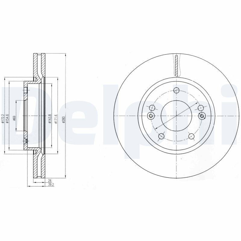 Disque de frein DELPHI BG4281C