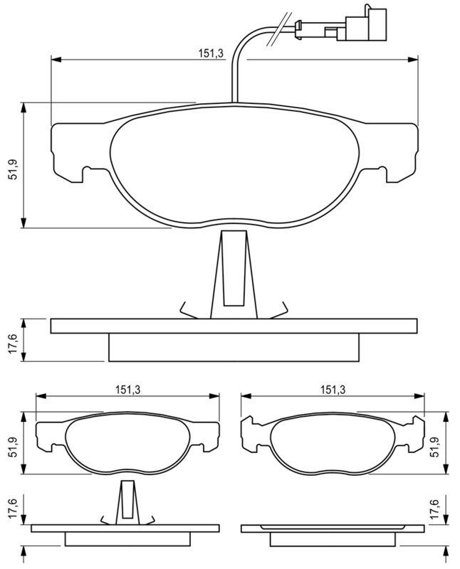 Kit de plaquettes de frein, frein à disque BOSCH 0986424246