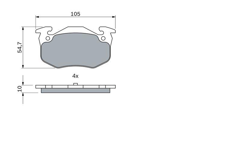 Kit de plaquettes de frein, frein à disque BOSCH 0 986 460 970