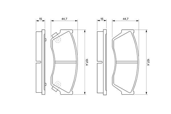 Kit de plaquettes de frein, frein à disque BOSCH 0 986 493 340