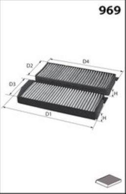Filtre, air de l'habitacle MECAFILTER JLR7276