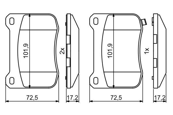 Kit de plaquettes de frein, frein à disque BOSCH 0 986 494 872