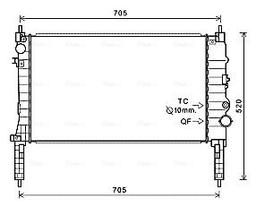 Radiateur, refroidissement du moteur AVA QUALITY COOLING OL2654
