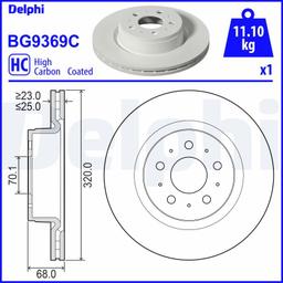 Disque de frein DELPHI BG9369C