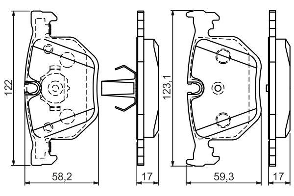Kit de plaquettes de frein, frein à disque BOSCH 0986494286