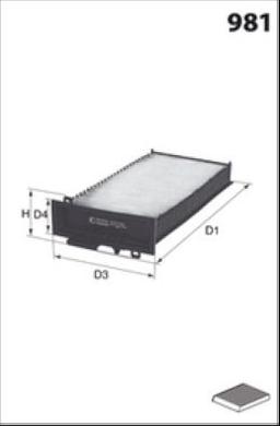 Filtre, air de l'habitacle MECAFILTER ELR7134