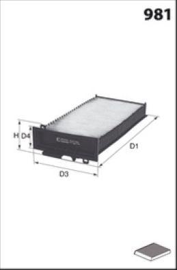 Filtre, air de l'habitacle MECAFILTER ELR7134