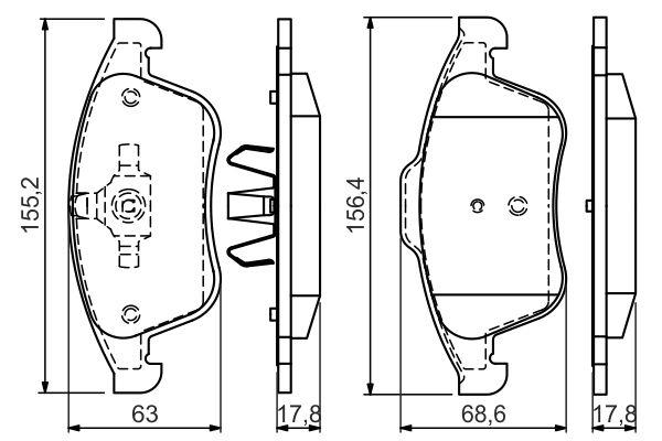 Kit de plaquettes de frein, frein à disque BOSCH 0 986 494 556