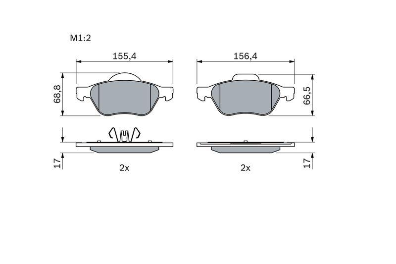 Kit de plaquettes de frein, frein à disque BOSCH 0 986 494 439