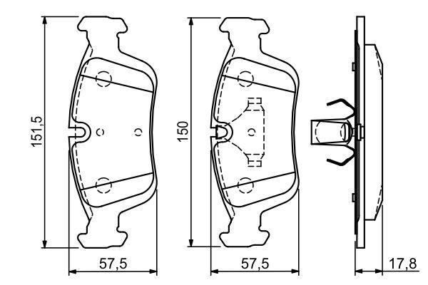 Kit de plaquettes de frein, frein à disque BOSCH 0 986 494 015