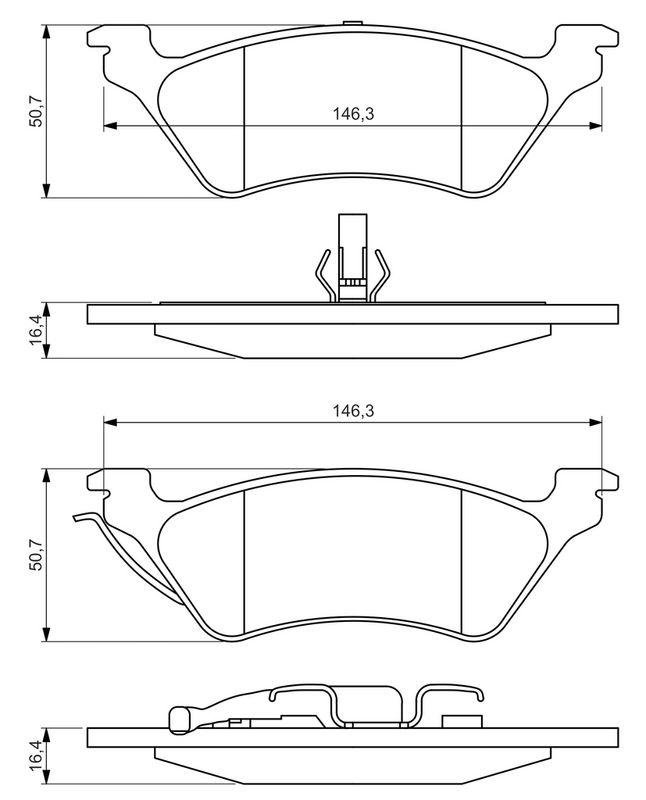 Kit de plaquettes de frein, frein à disque BOSCH 0986424816