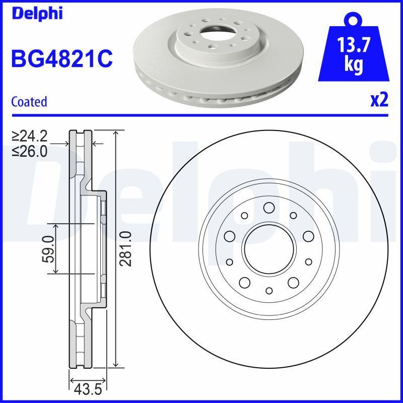 Disque de frein DELPHI BG4821C