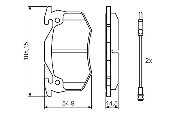 Kit de plaquettes de frein, frein à disque BOSCH 0 986 466 346