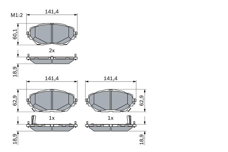 Kit de plaquettes de frein, frein à disque BOSCH 0 986 424 865