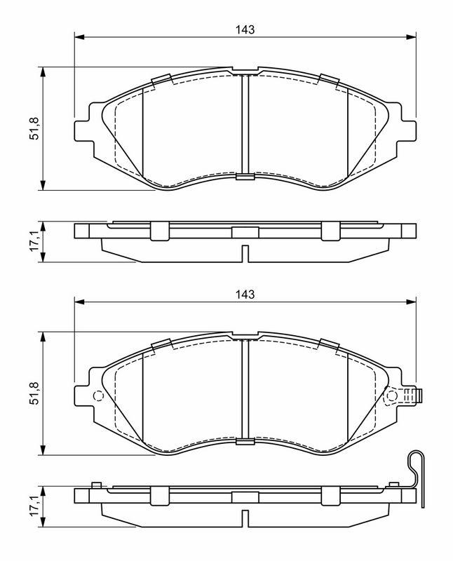 Kit de plaquettes de frein, frein à disque BOSCH 0986424474