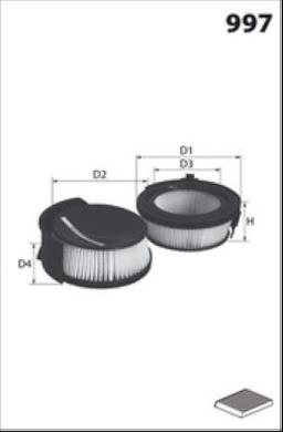 Filtre, air de l'habitacle MECAFILTER JLR7141