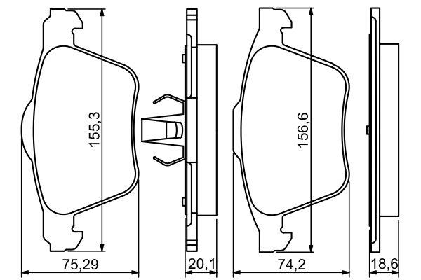 Kit de plaquettes de frein, frein à disque BOSCH 0 986 494 245