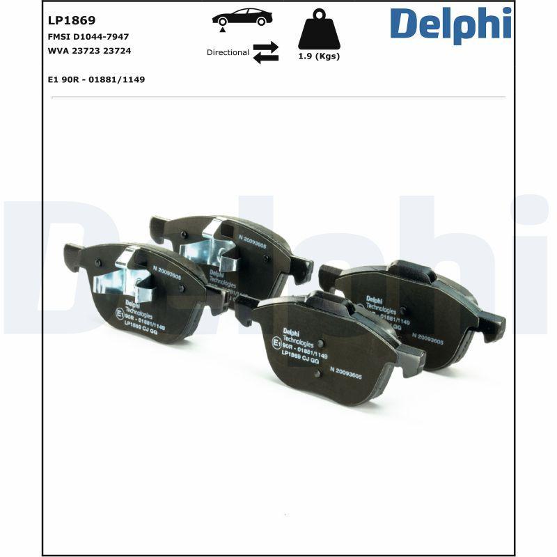 Kit de plaquettes de frein, frein à disque DELPHI LP1869