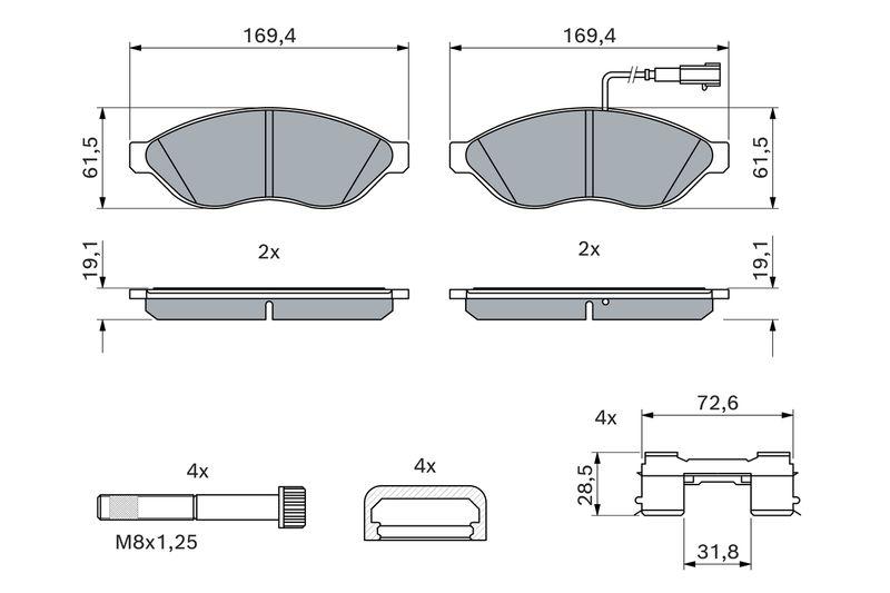 Kit de plaquettes de frein, frein à disque BOSCH 0 986 494 581
