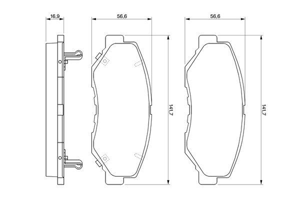 Kit de plaquettes de frein, frein à disque BOSCH 0 986 424 809