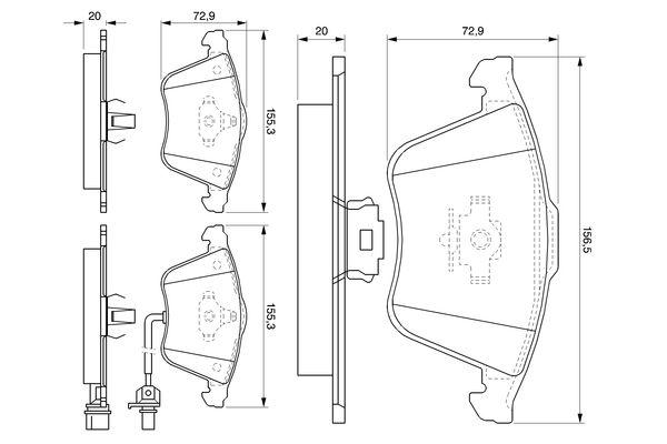 Kit de plaquettes de frein, frein à disque BOSCH 0 986 494 103