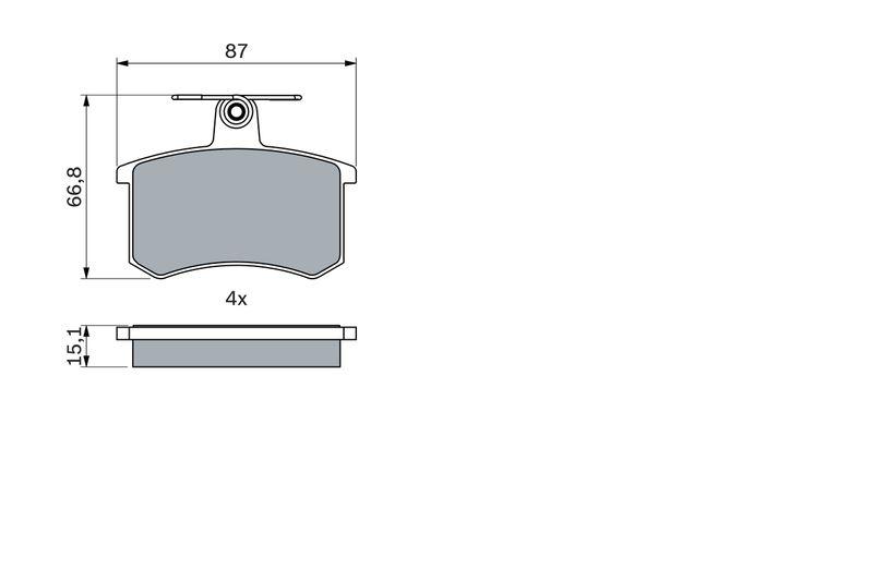Kit de plaquettes de frein, frein à disque BOSCH 0 986 494 059