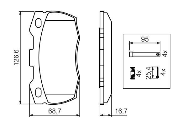 Kit de plaquettes de frein, frein à disque BOSCH 0 986 494 291